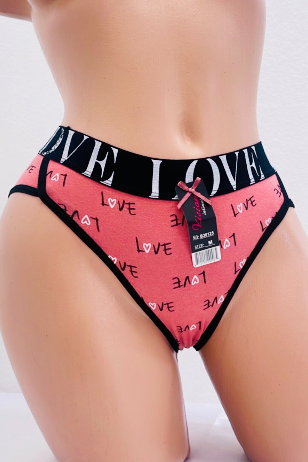 Lot of 6 Women Bikini Sports LOVE Panties Underwear 95% COTTON Cheeky 30125 S-XL