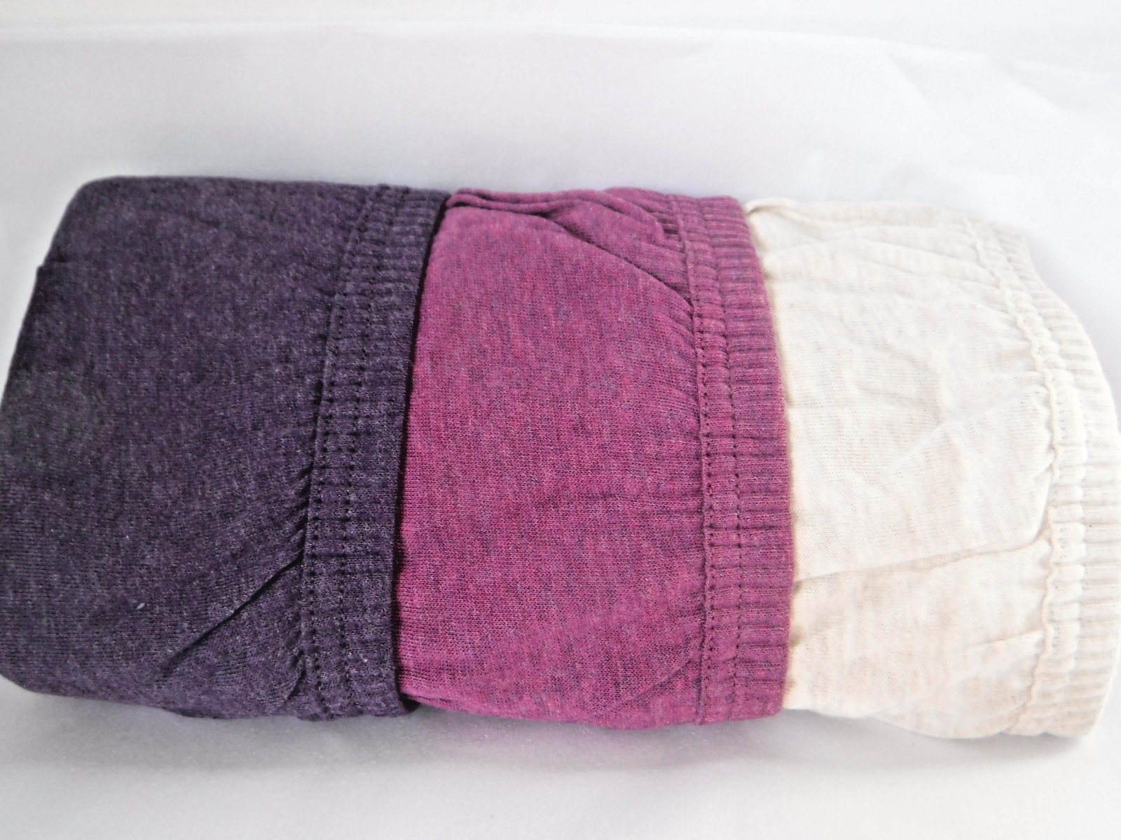 Jockey 3 Briefs Panties Cotton waistband 1484 Purple Oatmeal Boysenberry sz 7
