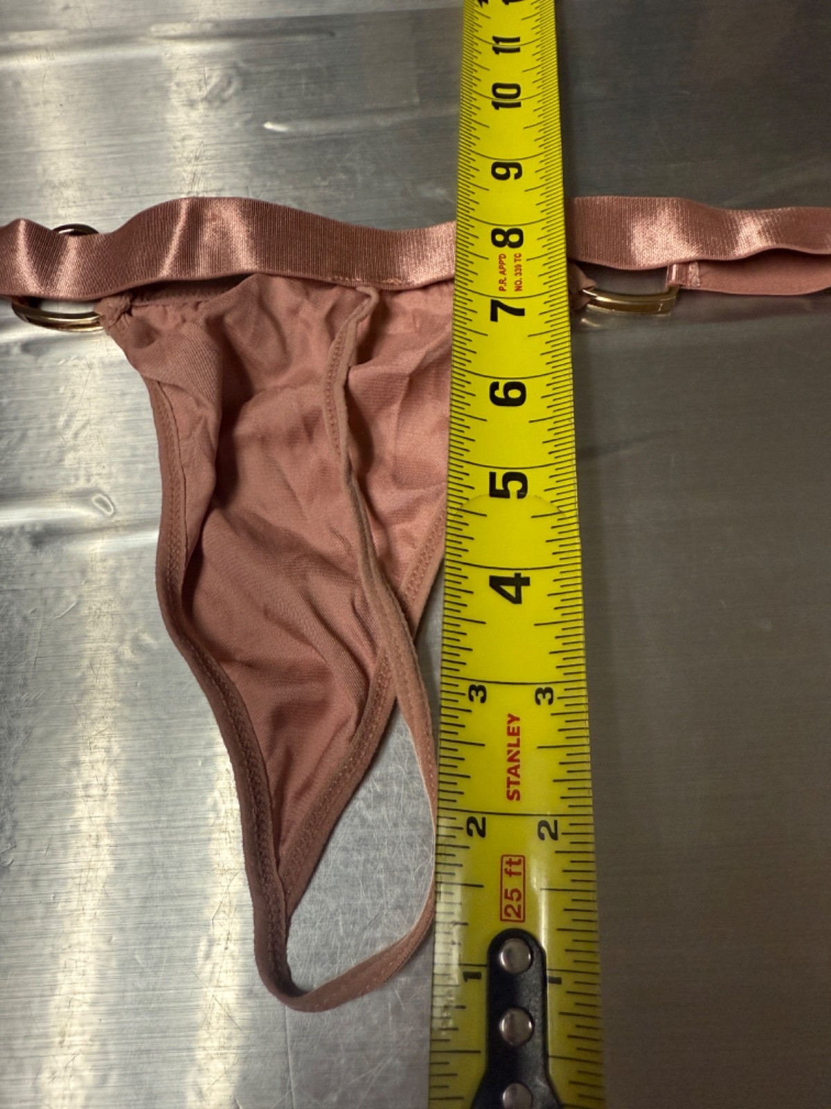 Silky Heart Thong Size MEDIUM(8-10) Pink & Gold