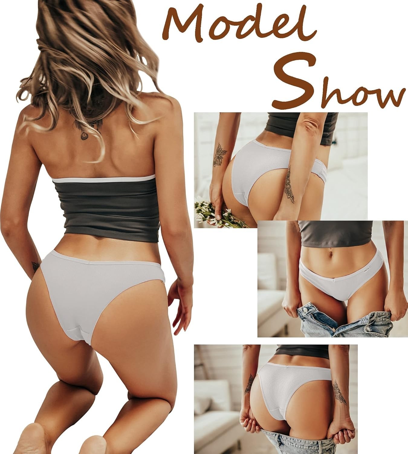 Womens Cotton Underwear Sexy Stretch Bikini Panties Low Rise Hipster Ladies S…