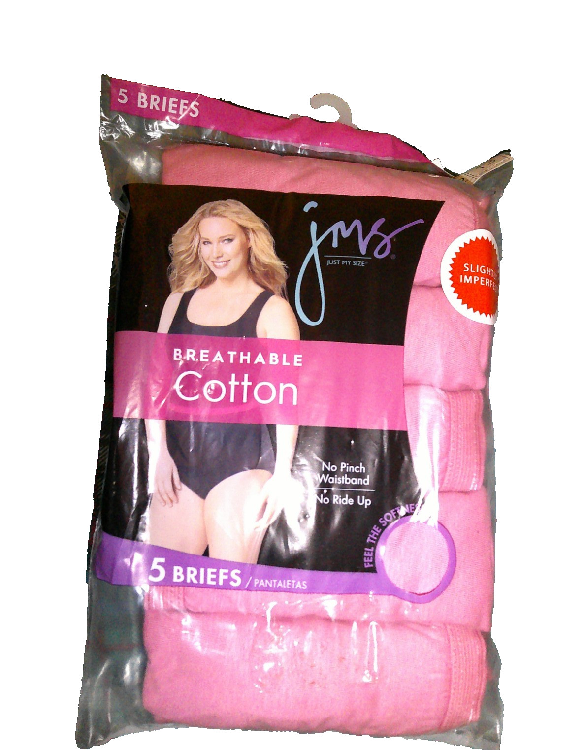 Just My Size 5 Pair Women’s Pink Cotton Briefs Size 13 Slightly Imperfect New