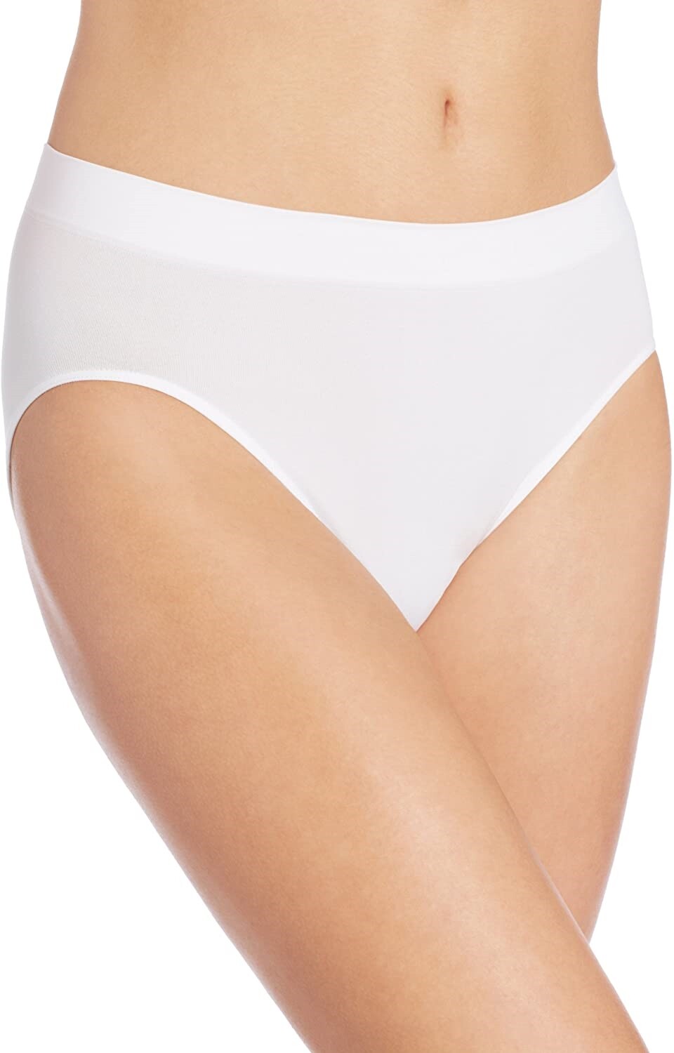 Bali Women’s 246793 All Over Smoothing Hi Cut Panty White Underwear Size M