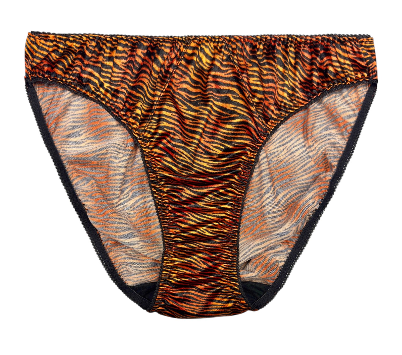 Retro Satin Panty Tiger Print S