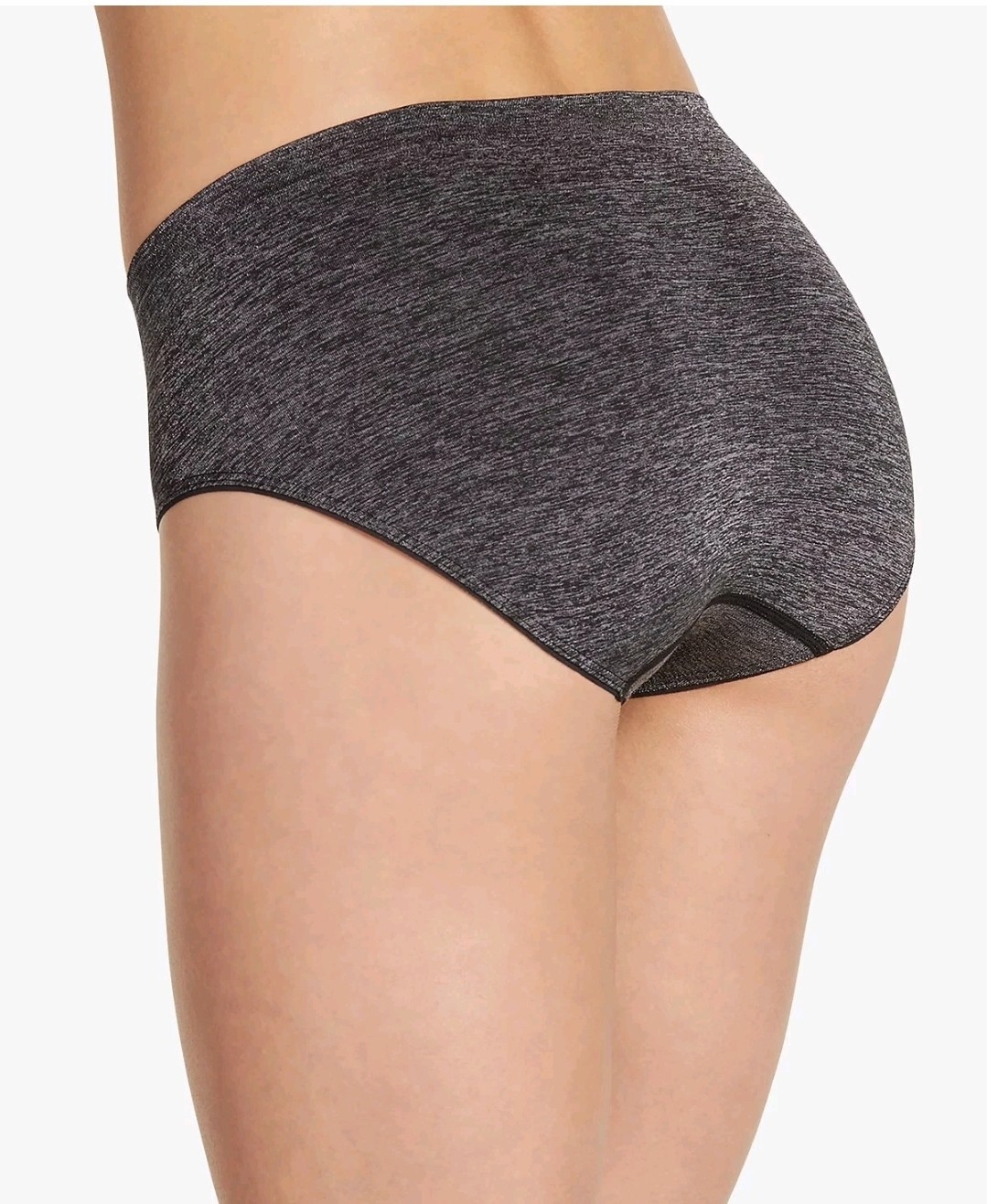 Jockey Women’s Underwear Smooth & Shine Seamfree Bikini,Black Heather, 9/XXL