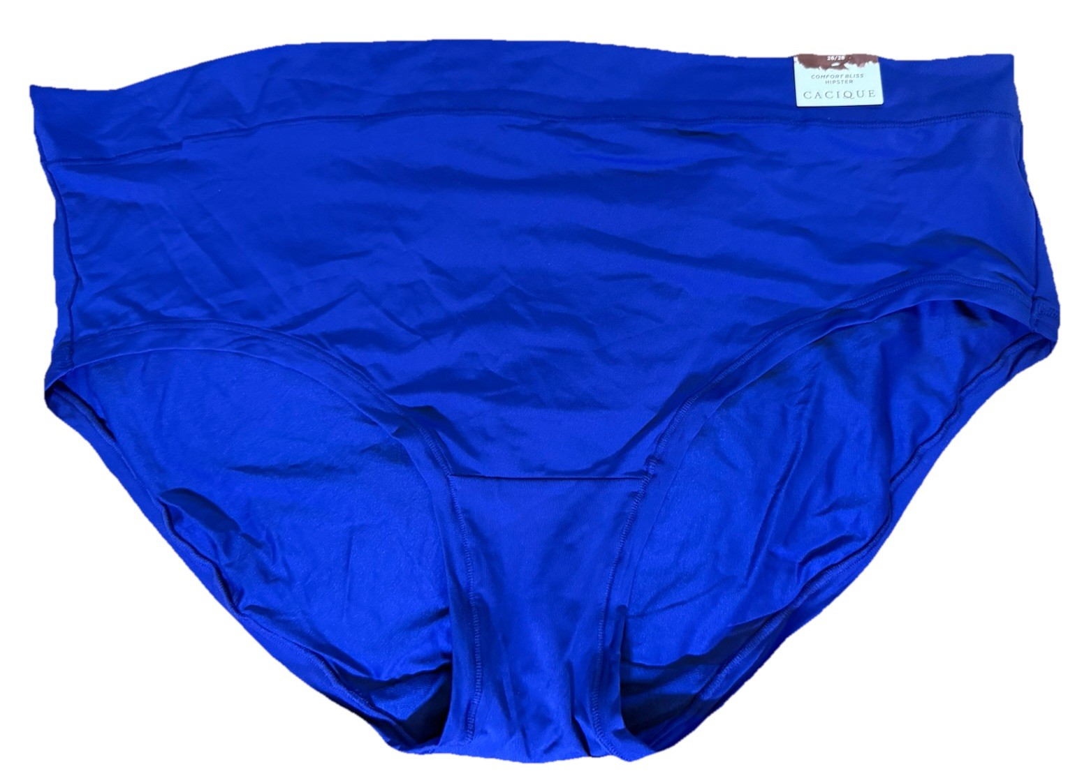 Cacique Lane Bryant Comfort Bliss Hipster Panties, size 26/28. Solid Royal Blue