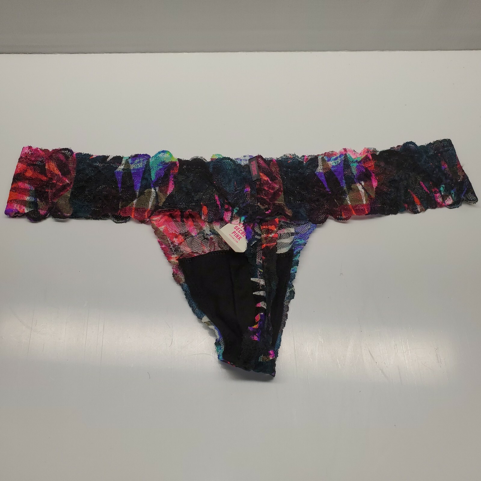 New Victoria’s Secret PINK Extra Low Rise Thong Tanga Panty Multi-Colored Large