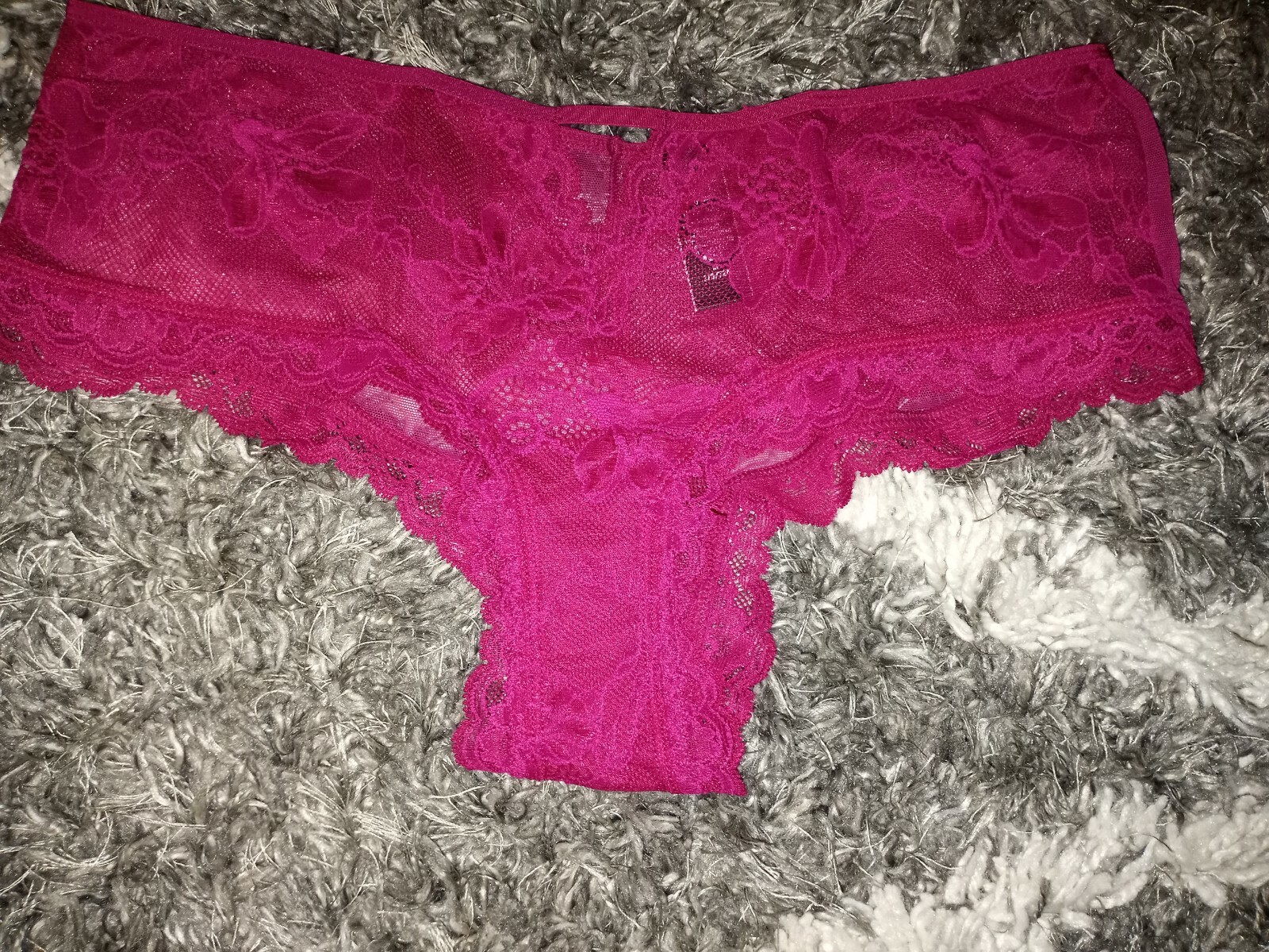 VS very sexy sheer mesh cut out cheeky panty NEW size small pretty plum