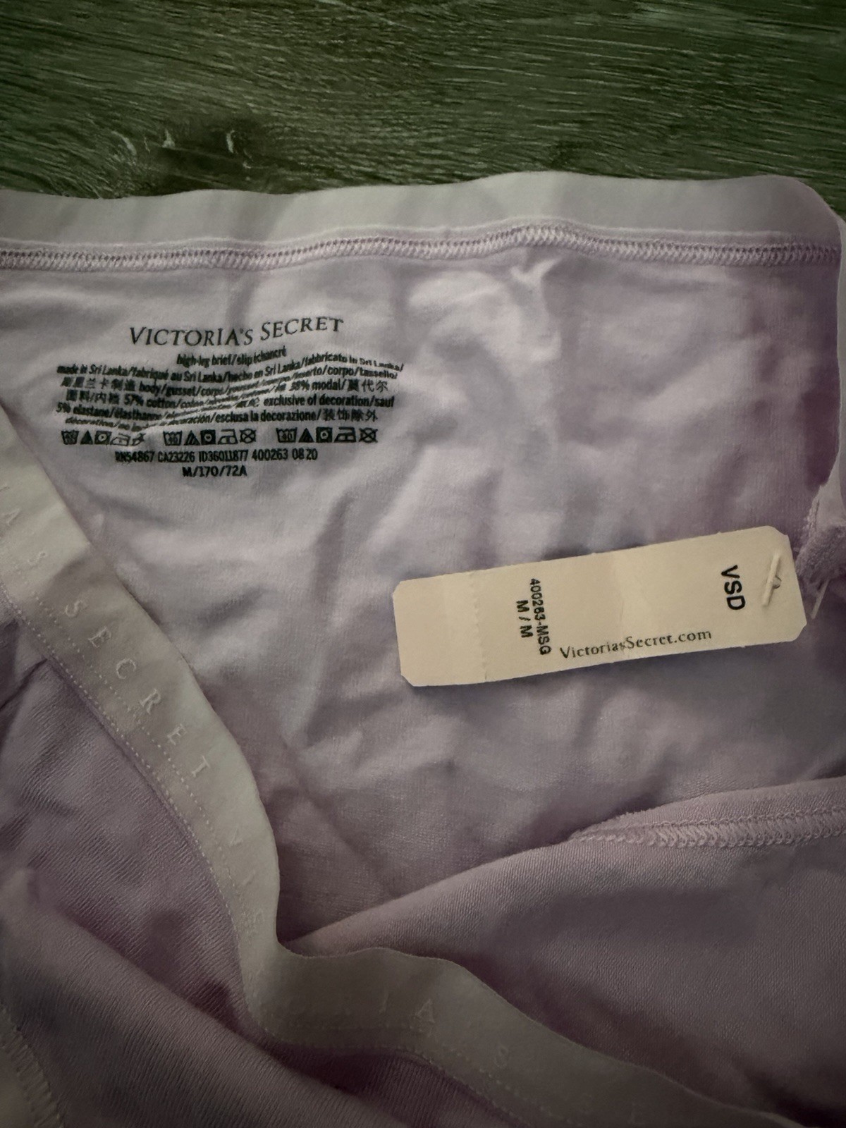 Victoria’s Secret High Leg Brief Logo Panty Medium Lilac Lavender Purple New NWT