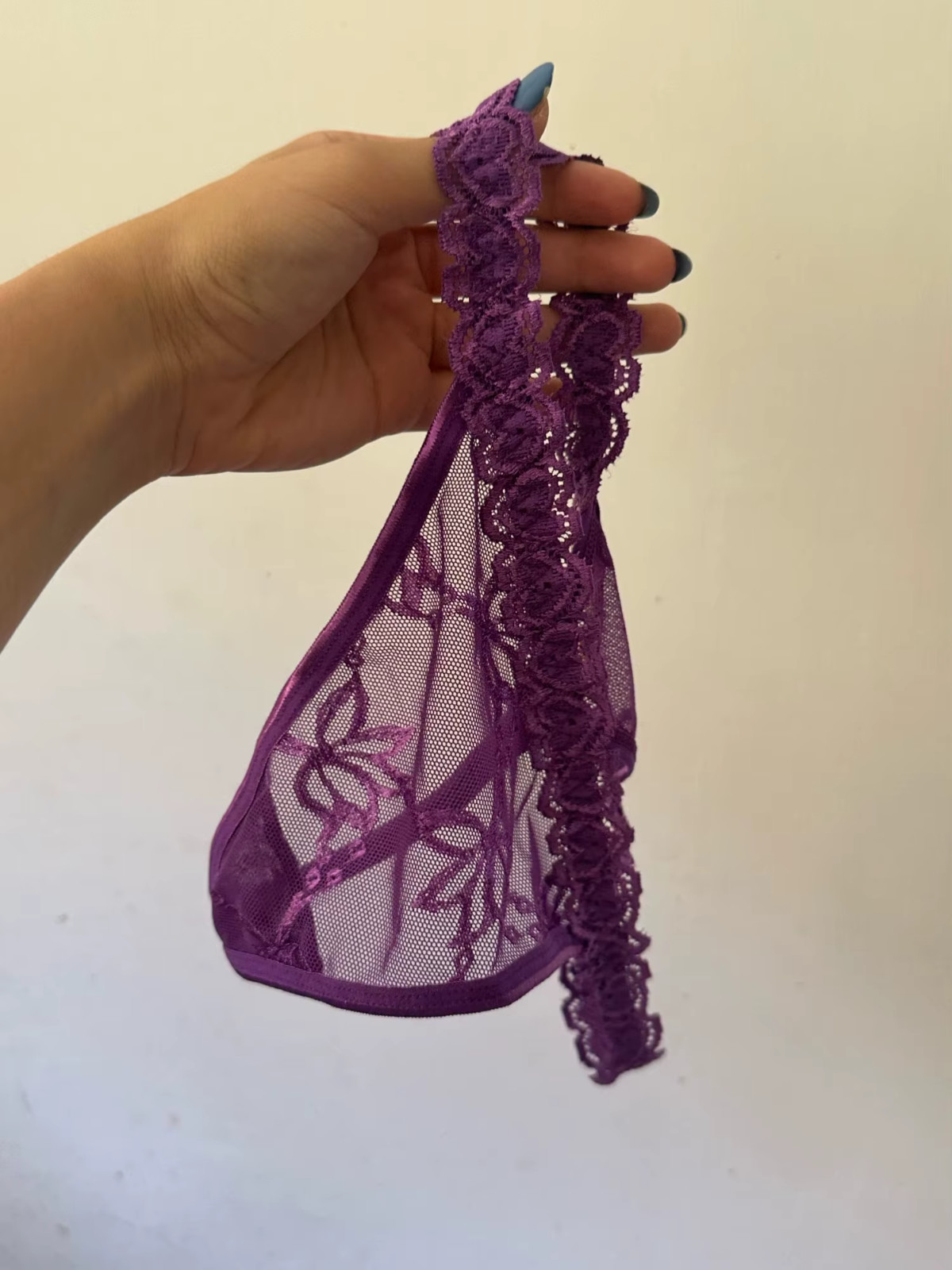 2 PIECES Customized Rhinestone Letter Lace Thong Panties Personalized Underwear