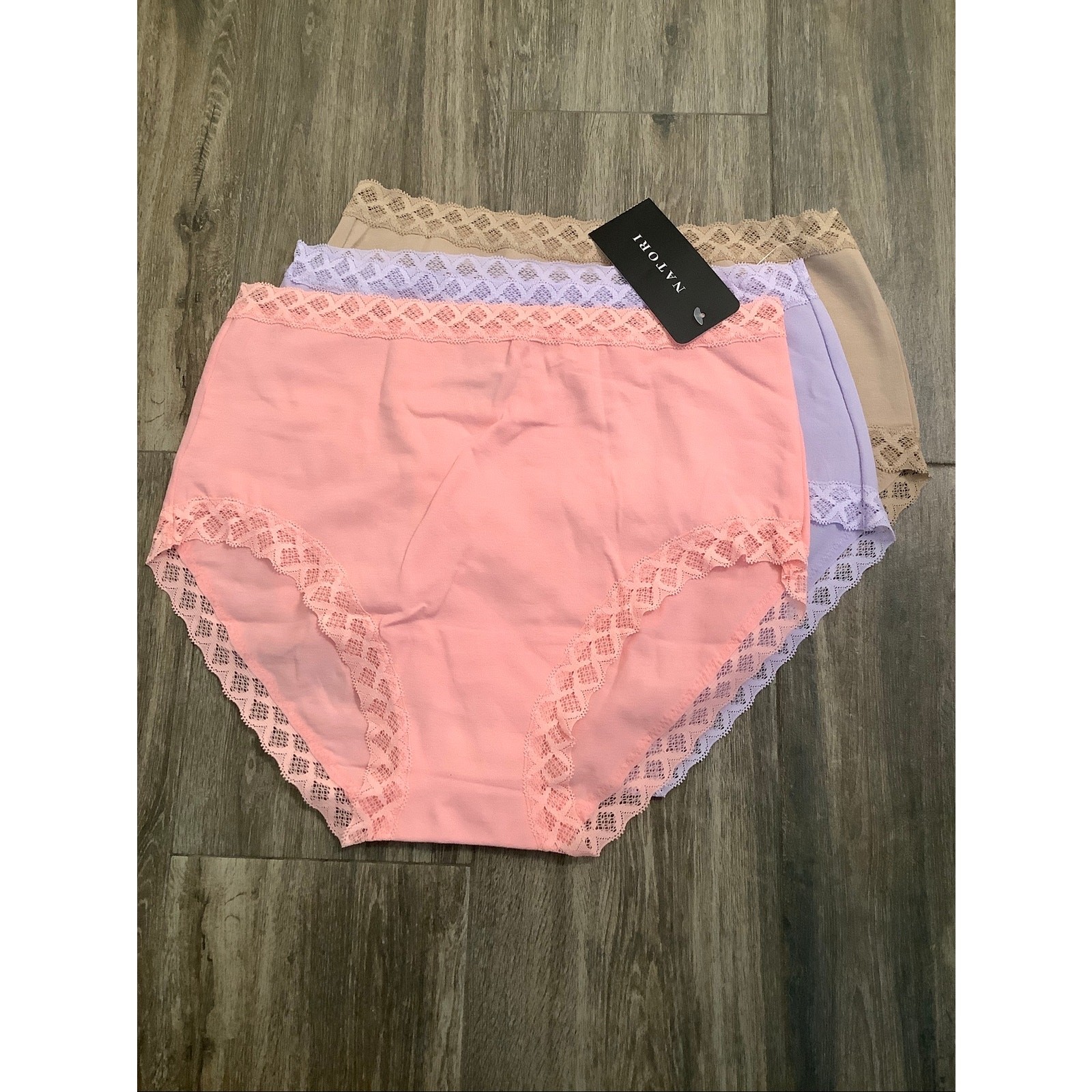 Natori Women’s Medium Pink Lilac Cafe 3 Pack Bliss Full Brief Panties A12-8