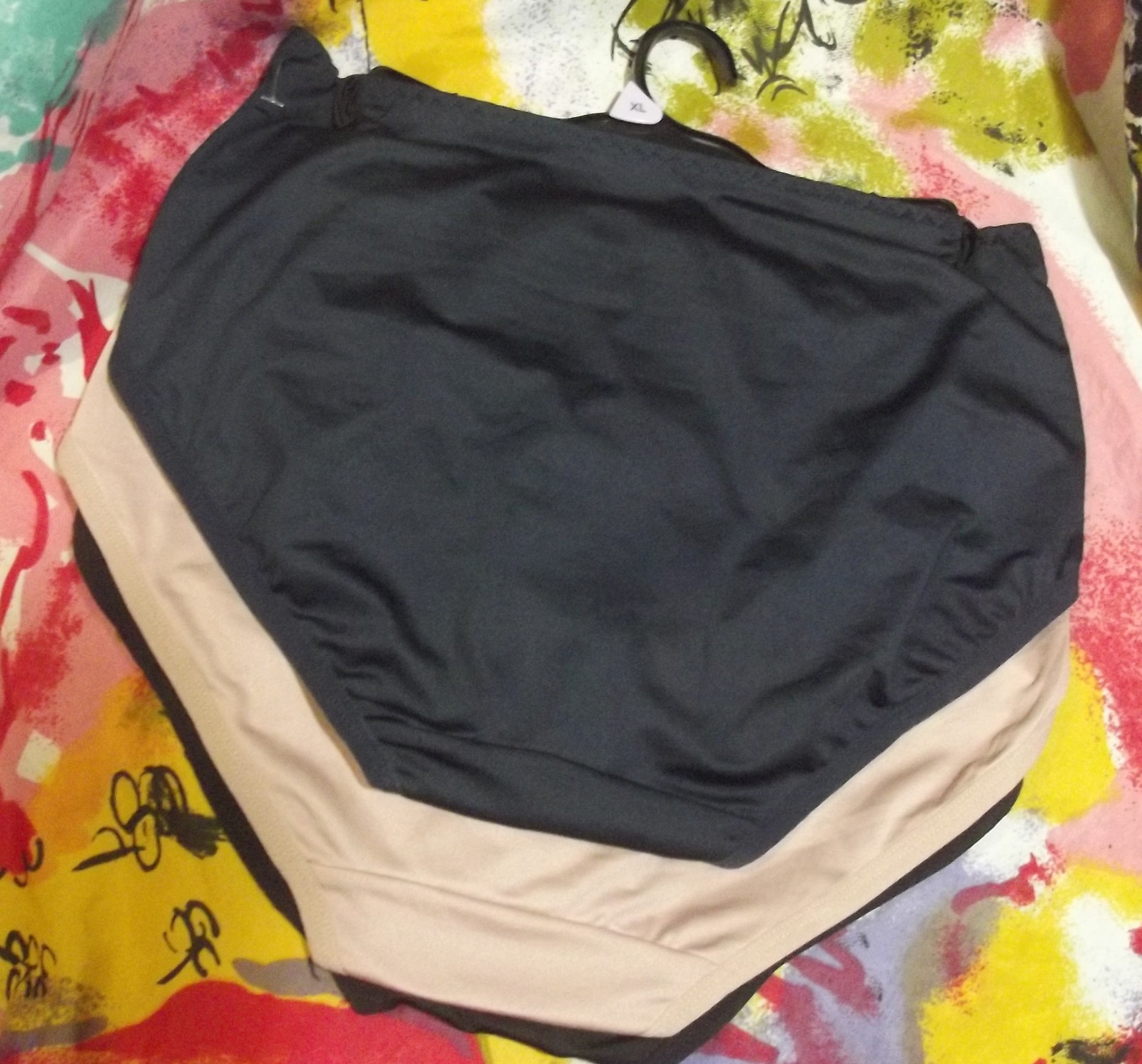 3 NEW PRIMA VALENTINA 871058 BK/BG/NY MICROFIBER LACE TRIM BRIEF PANTIES XL