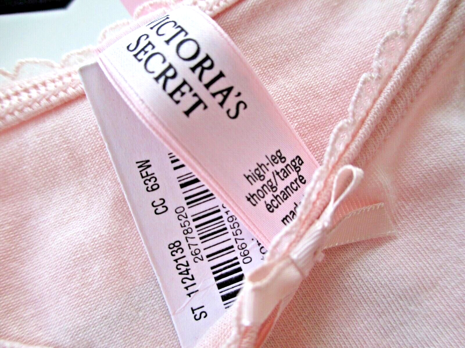 VICTORIA’S SECRET Cotton High Leg Thong Panty XS S M L XL 2XL Purest Pink VS