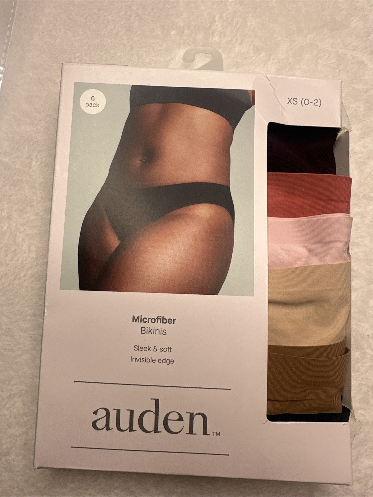 Auden 6 Pack Microfiber Invisible Edge Hipster Panties Multi Size XS (0-2)