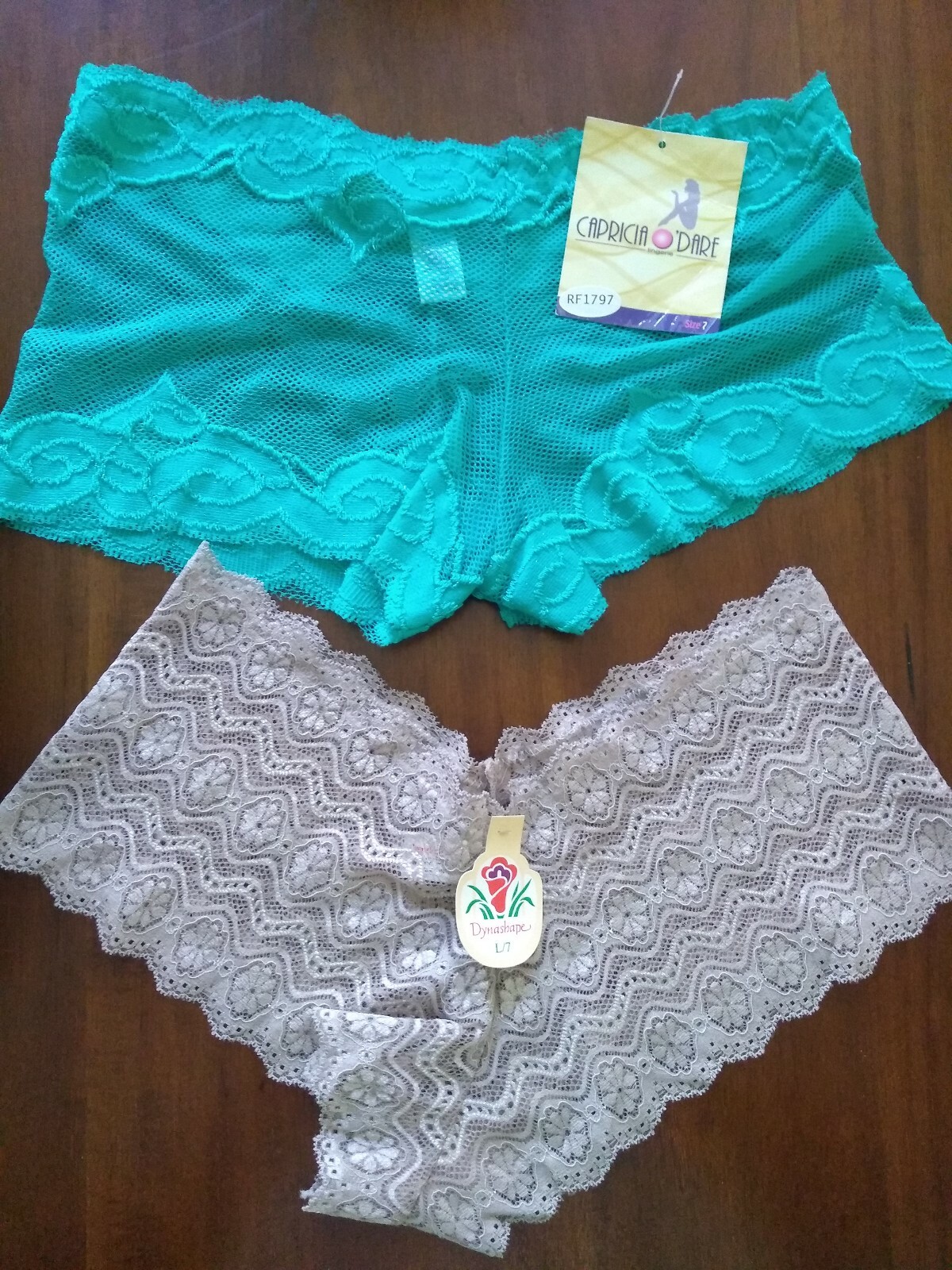Vintage Lace Panties Dynashape Capricia O ‘Dare Boyfriend Shorts Net Two Pr NWT