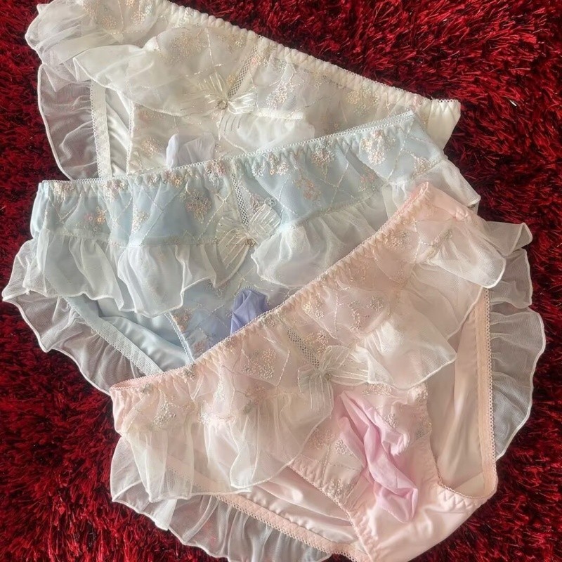 Men Underwear Bow Lace Panties Underpants Japanese Briefs