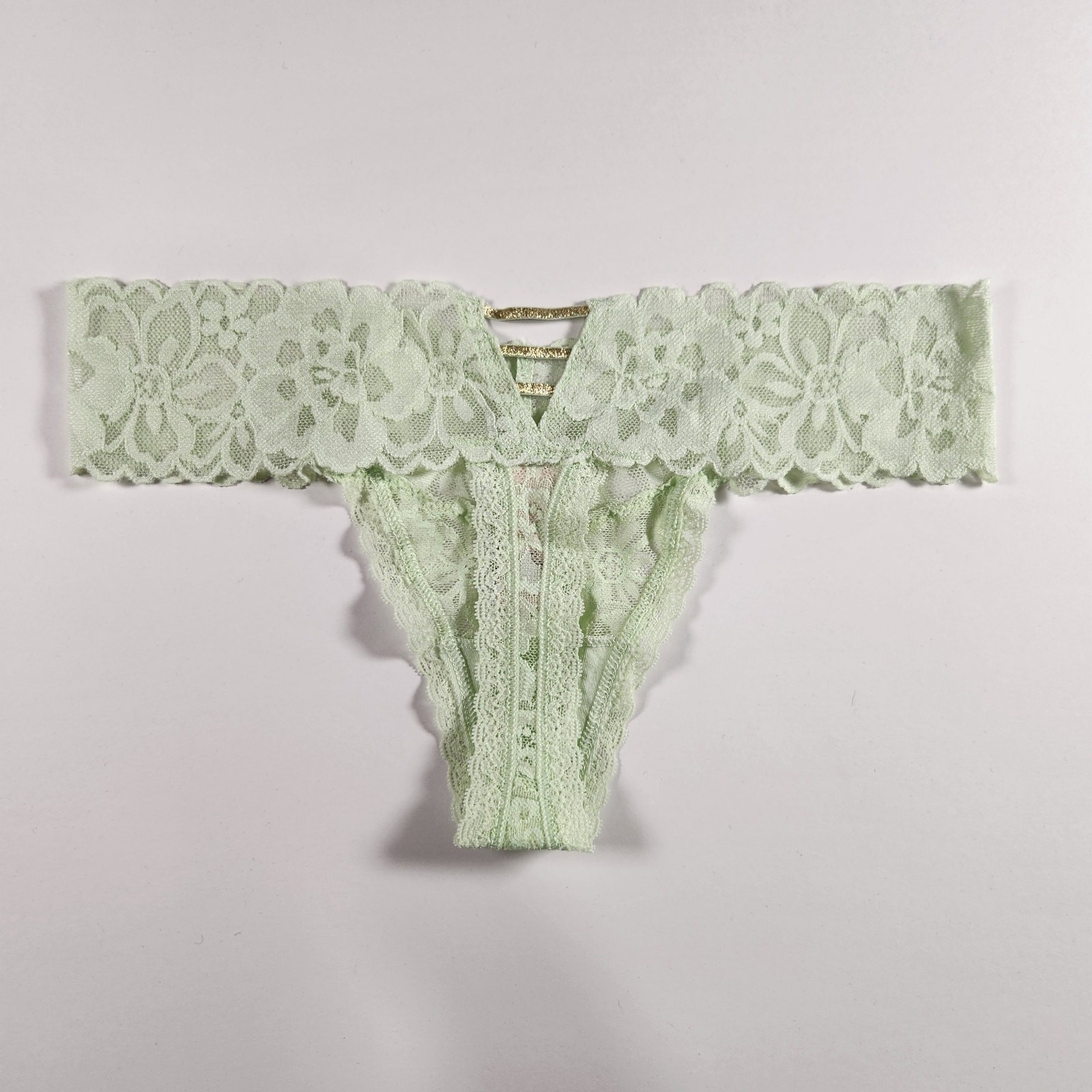 Victoria’s Secret Very Sexy Lace Thong Panty – Coquette Green Gold – Small