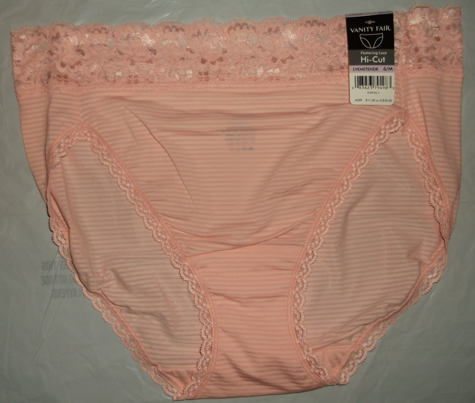 NWT Vanity Fair Flattering Lace 13280 Hi-Cut panty panties 6 M 7 L 8 XL 9 COLORS
