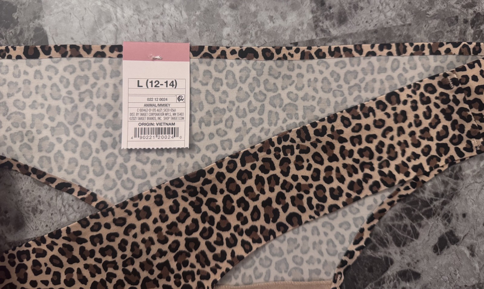 NWT AUDEN LARGE LEOPARD CHEETAH SMOOTH BONDED EDGE NO SHOW THONG PANTIES