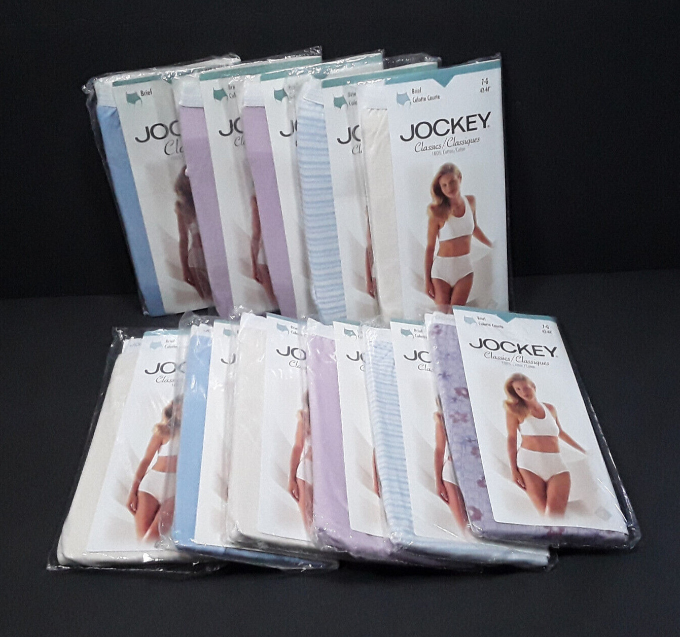 Jockey Womens 7 Brief Underwear Classic Single Panty Pack Cotton 1998 LOT OF 11