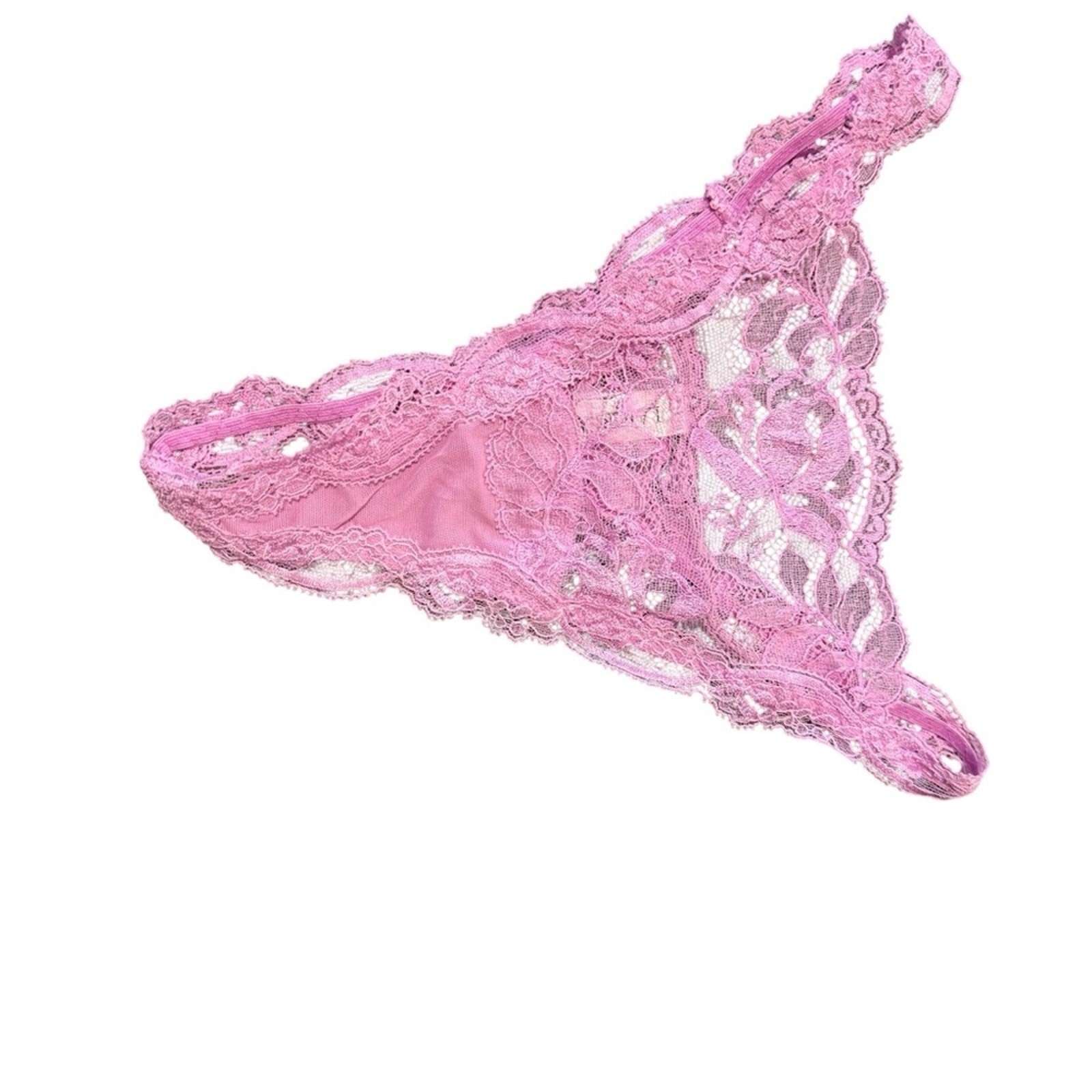 La Perla size 2 US 8 lavender lace thong designer lingerie coquette high v waist