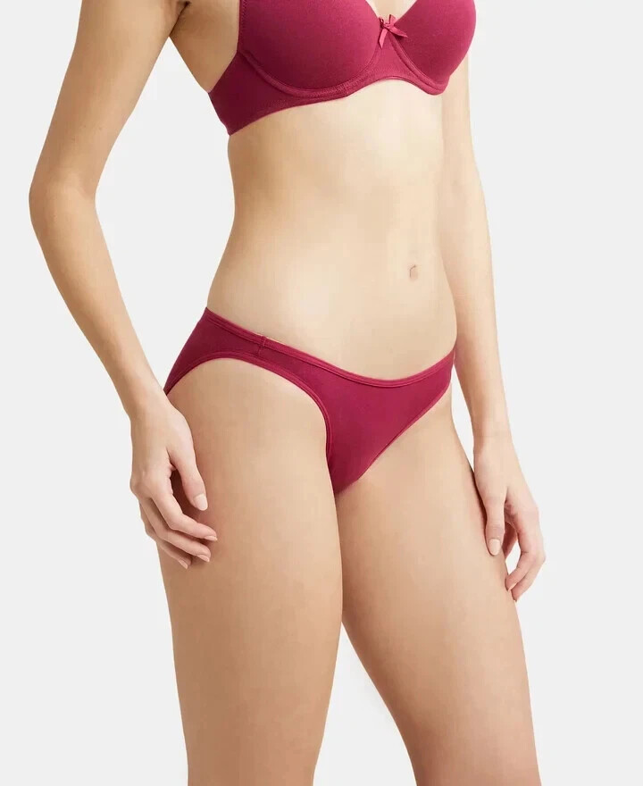 Jockey Women’s Super Combed Cotton Elastane Stretch Low Waist Bikini Hot Look