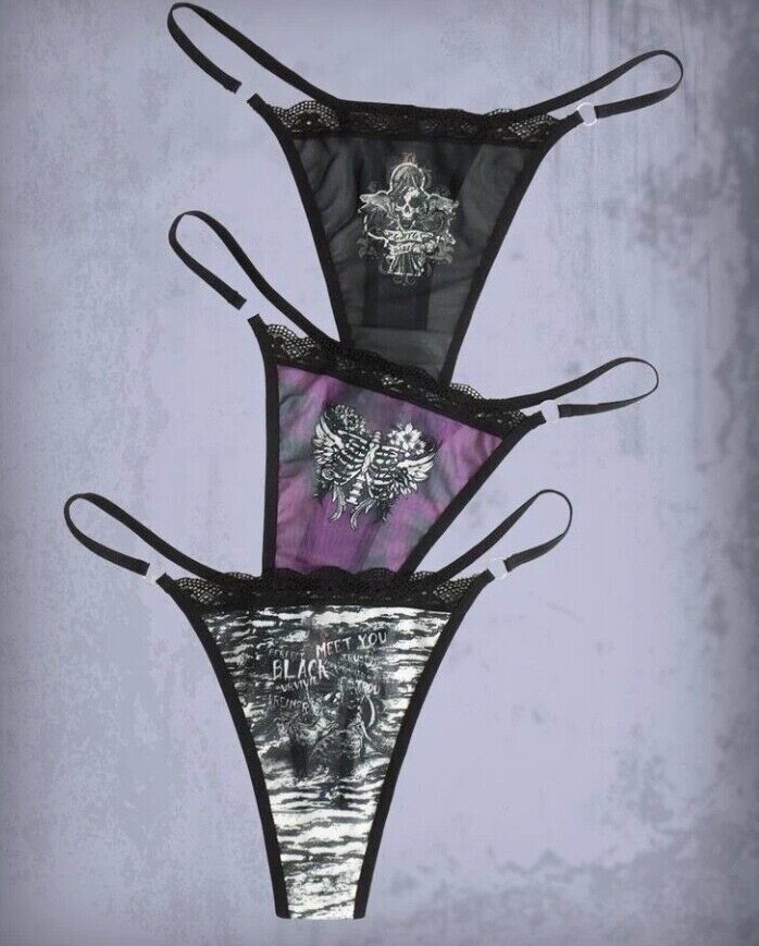 Womens Size 6-8-10-12-14-16 Gamer Gothic Anime Thong Knickers Underwear S M L XL