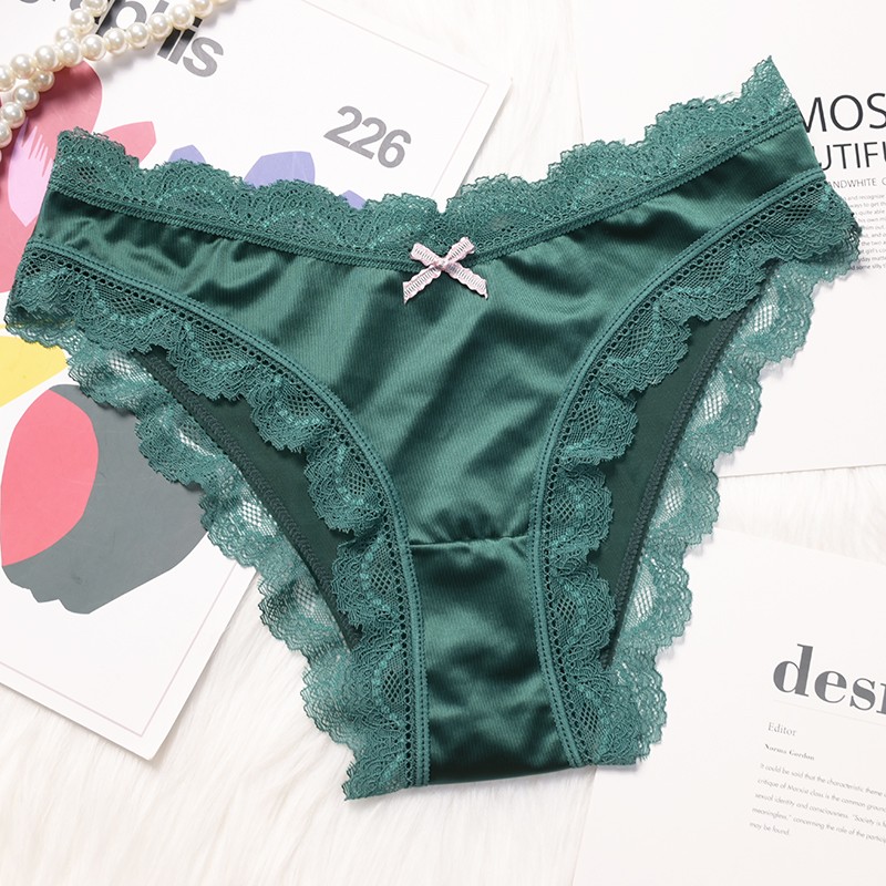 Pack Of 5 Sexy Womens Lace Satin Panties Underwear Brief Ladies Lingerie Hipster