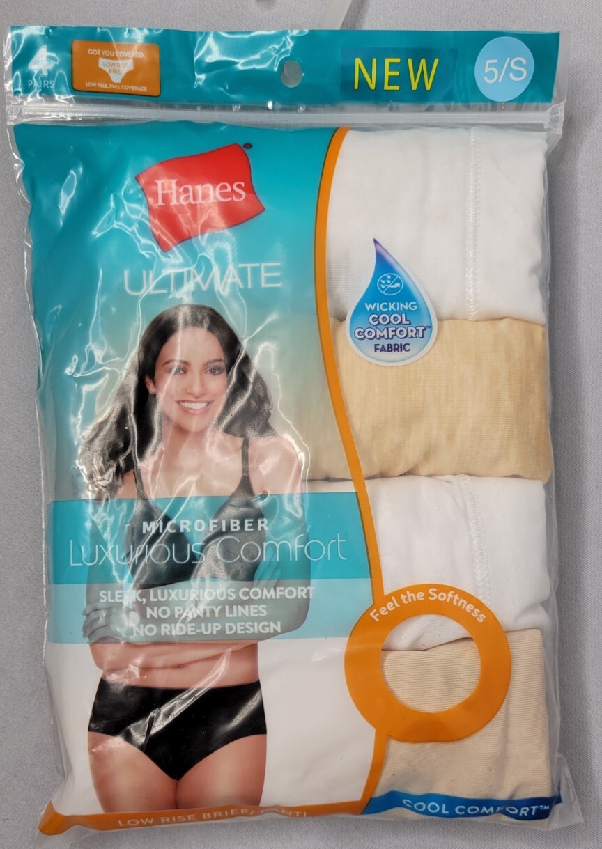 Hanes Ultimate Brief Underwear, Cool Comfort Microfiber Low Rise 4 Pack FreeShip