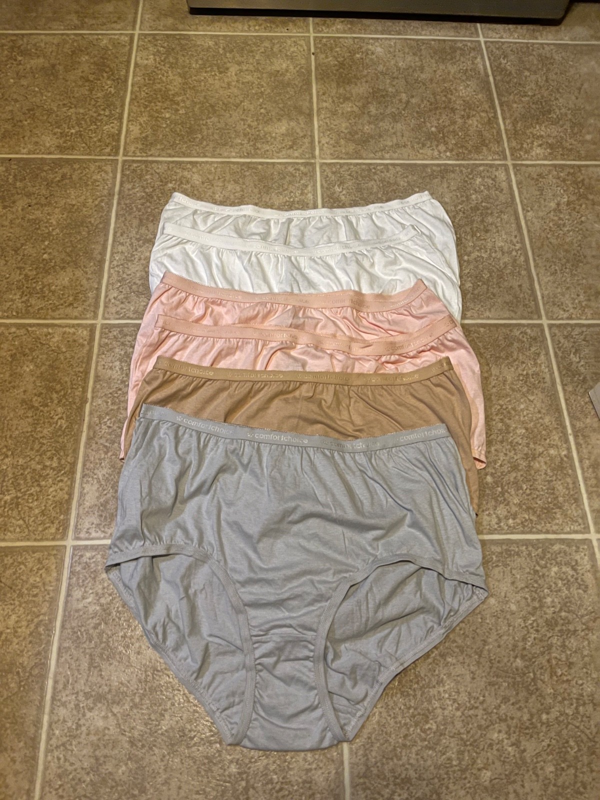 NWOT COMFORTCHOICE 6 Pair Cotton Brief Panties Size 10
