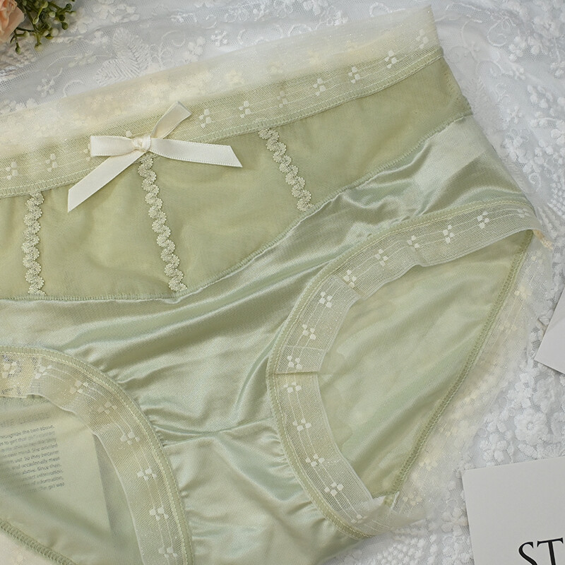 5packs Lot Sexy Womens Sheer Satin Panties Full Briefs Lady Underwear Lingeries