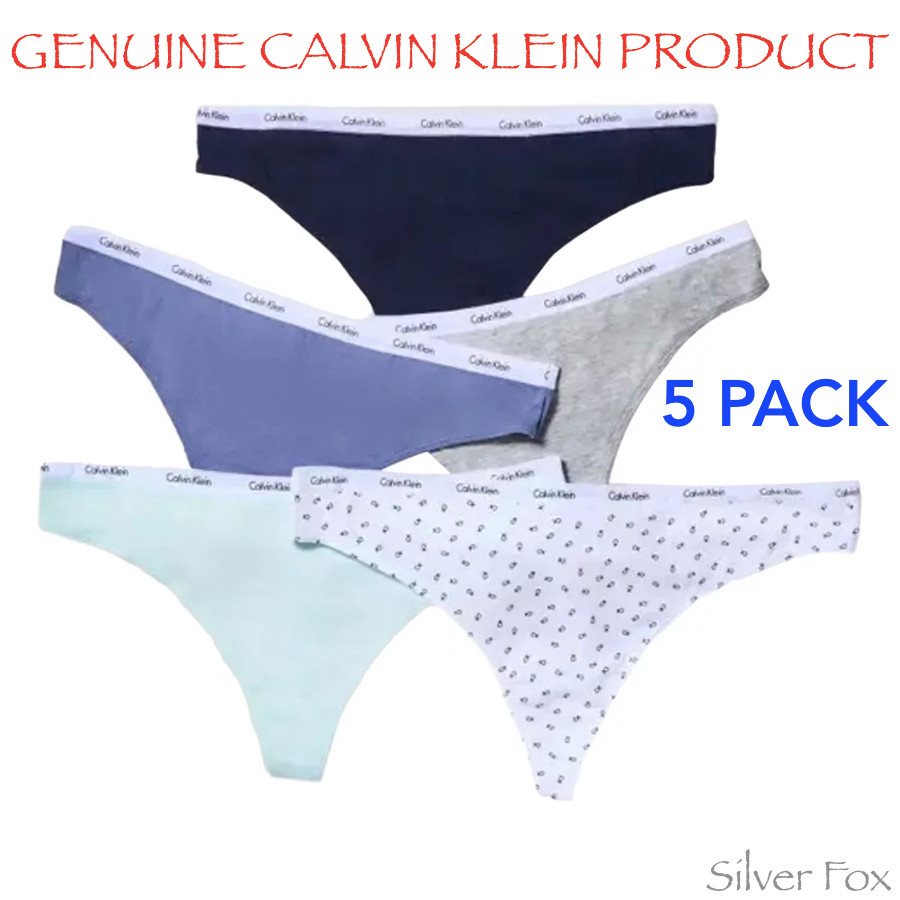5 PACK CALVIN KLEIN WOMENS COTTON G STRING THONG UNDERWEAR UNDIES HIP BRIEFS