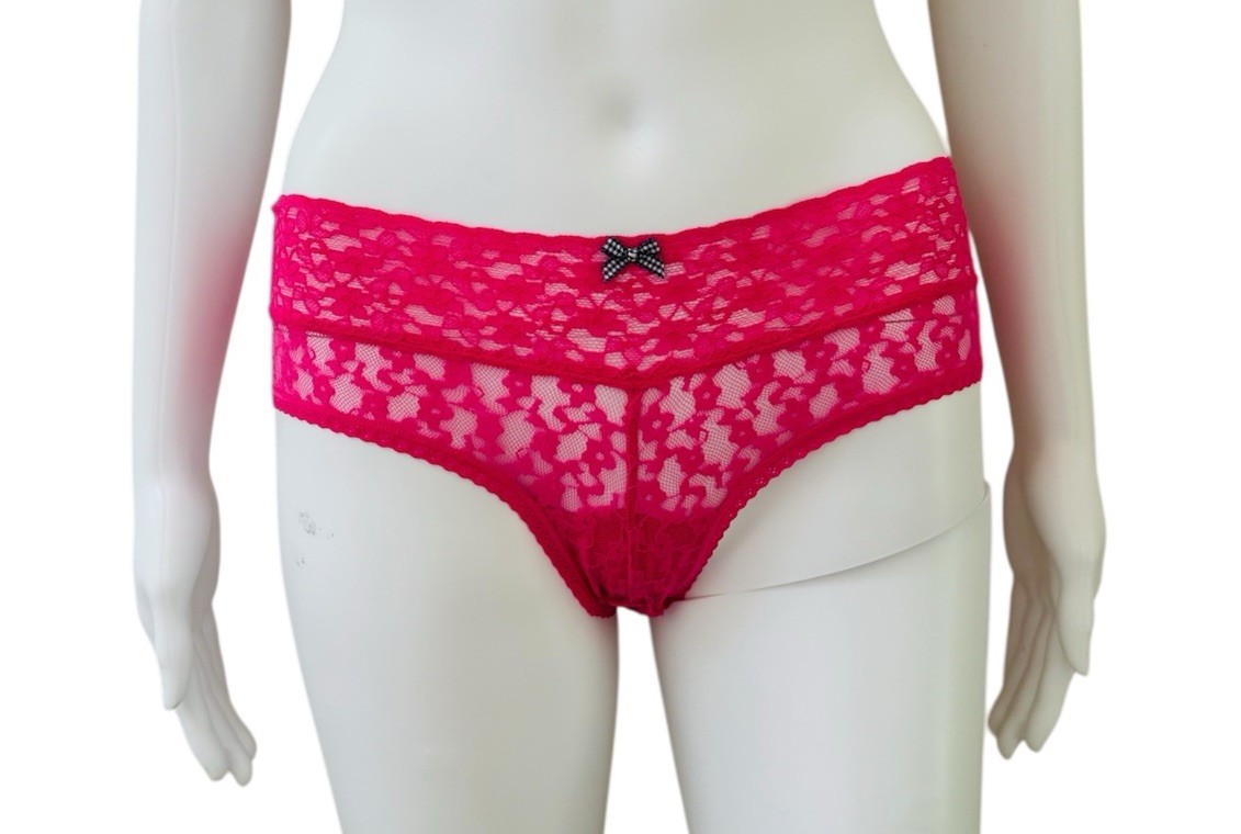 Hot Pink Gilly Hicks Lace Short Style Undies Small Cute Bowtie Soft Fabric