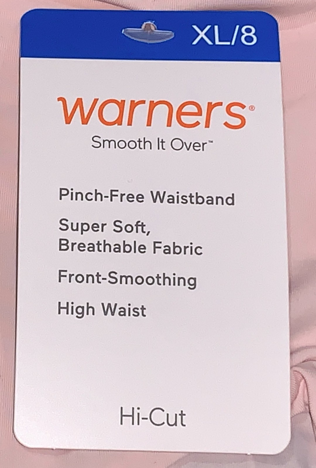 WARNERS Smooth It Over Modern Hi Cut Blush Pink Panty Womens Sz S 5 2XL 9