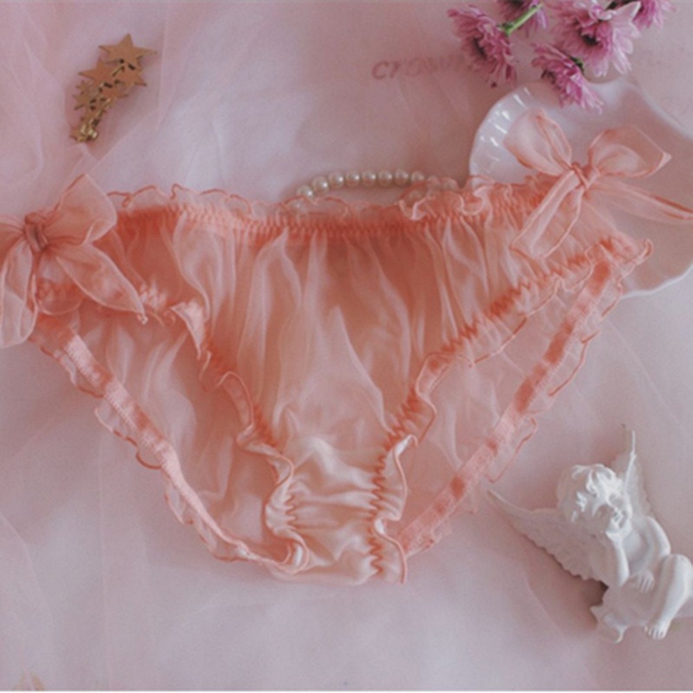 Bikini Briefs for Women Soft Chiffon Sheer Lace Knickers in Different Colors