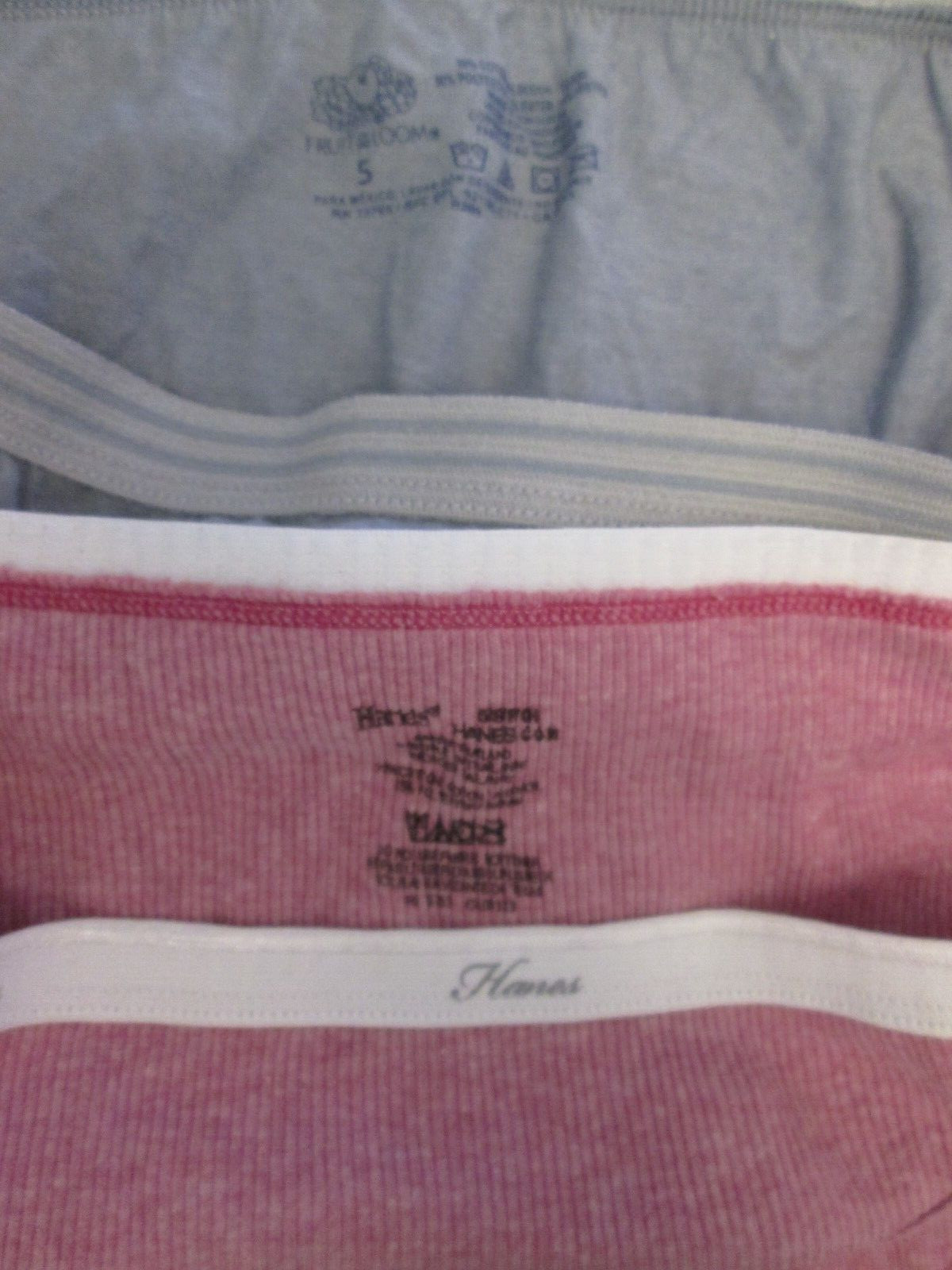 New 2 Ladies Hanes & Fruit of Loom Cotton Bikini Panties💕5 / S Gray & Raspberry