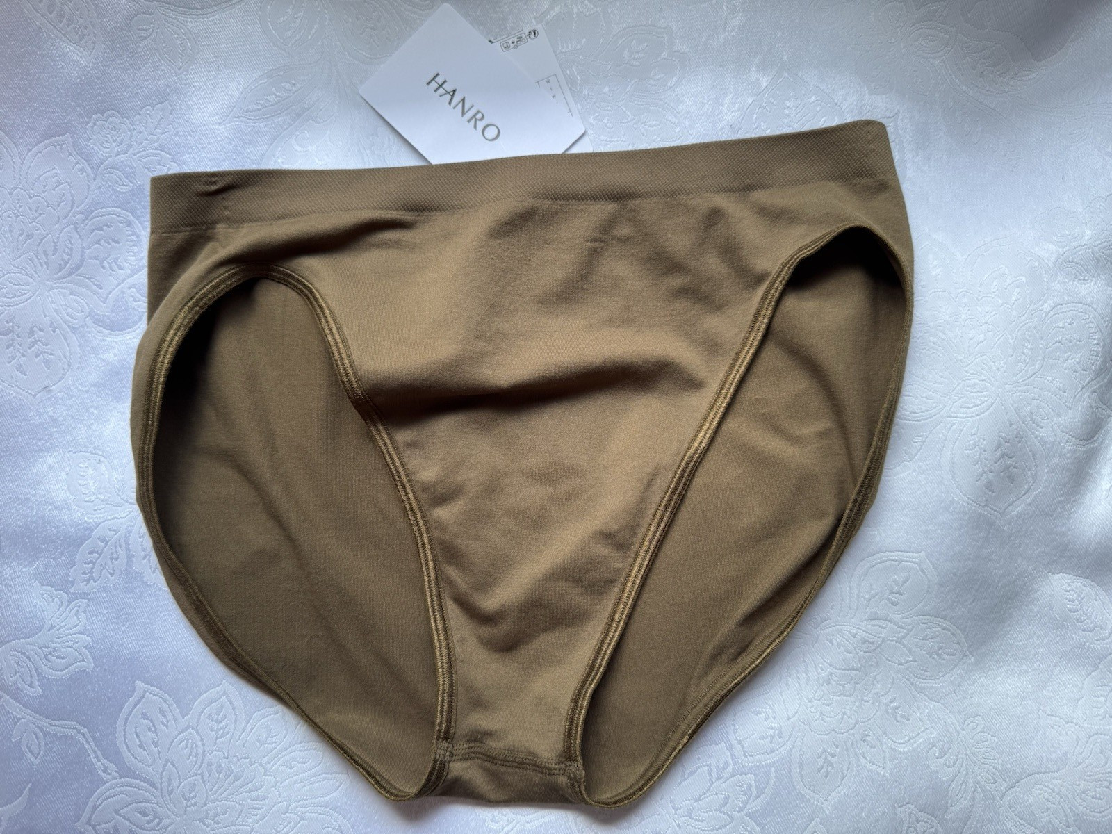 Hanro Women’s Touch Feeling Hi-Cut Brief Panty Size L Mochaccino NEW $56