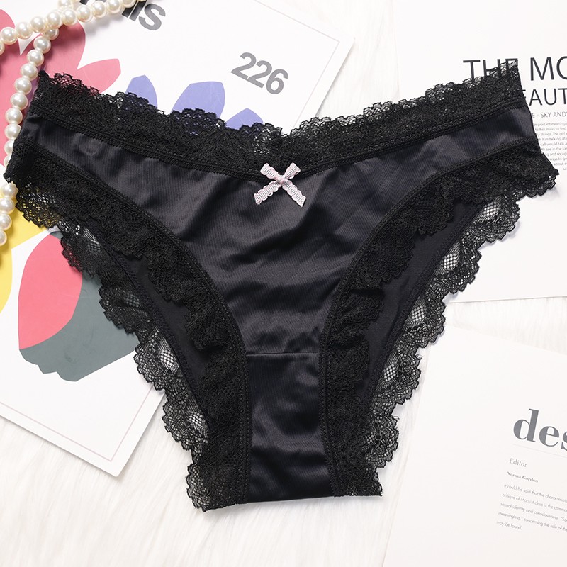 Pack Of 5 Sexy Womens Lace Satin Panties Underwear Brief Ladies Lingerie Hipster