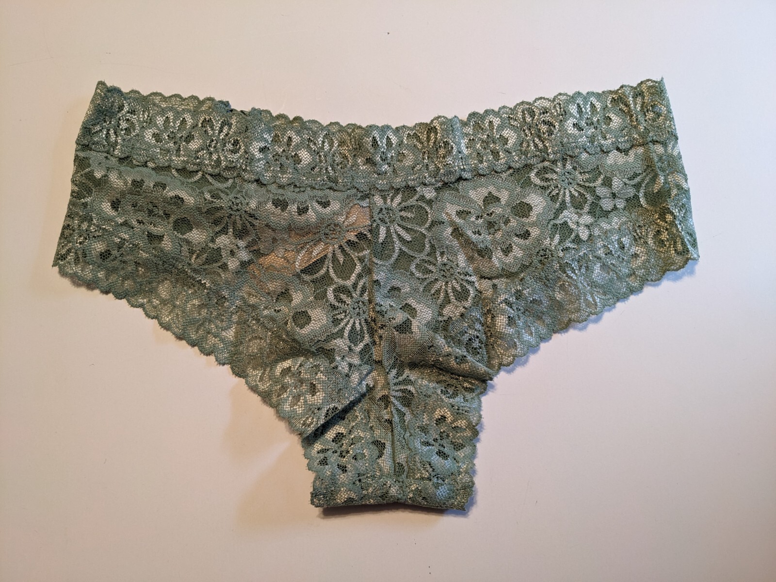 Victoria’s Secret Lacie Lace-Up Cheeky Panty, 327662, Seasalt Green, Large
