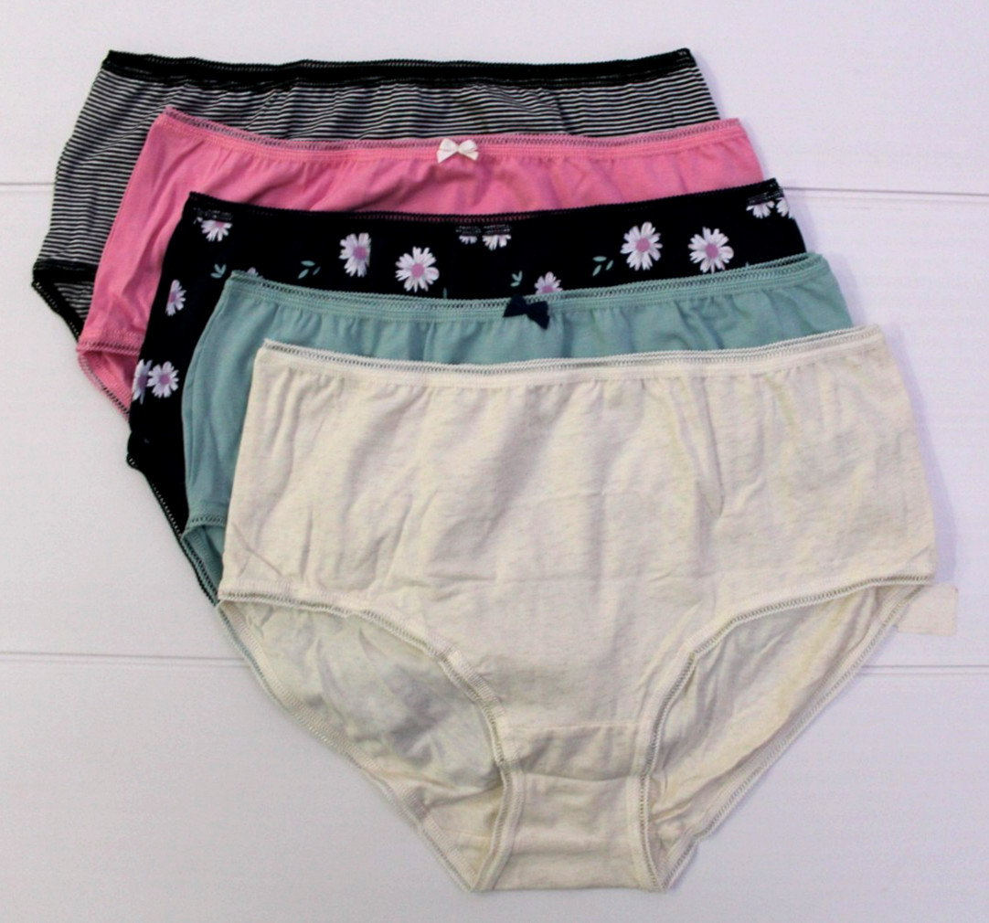 Ex M & S Ladies 5 Pack Cotton Lycra Midis High Rise Shorts Briefs ~Size 10 to 18