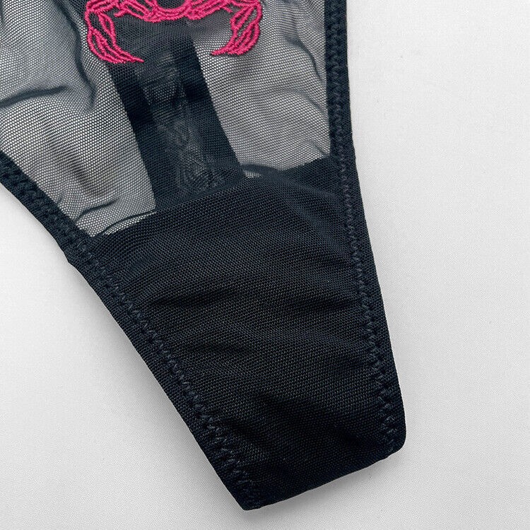 2 Pack Lot Sexy Womens Sheer Panties Thong G string Mesh Briefs Cheeky Lingeries