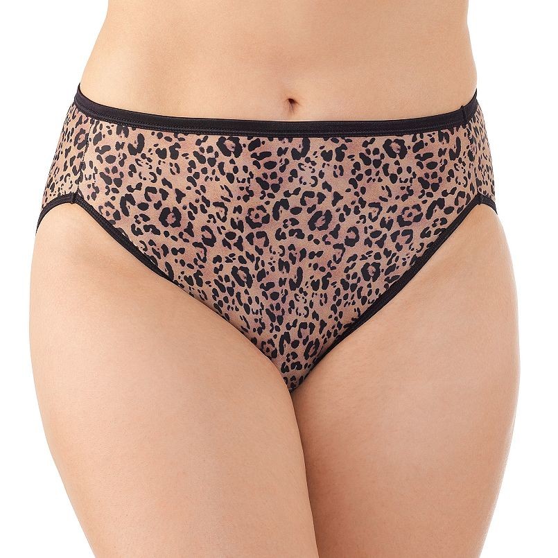 Vanity Fair Body Shine Illumination HI CUT brief Panty 13108 Poly Leopard 10/3XL