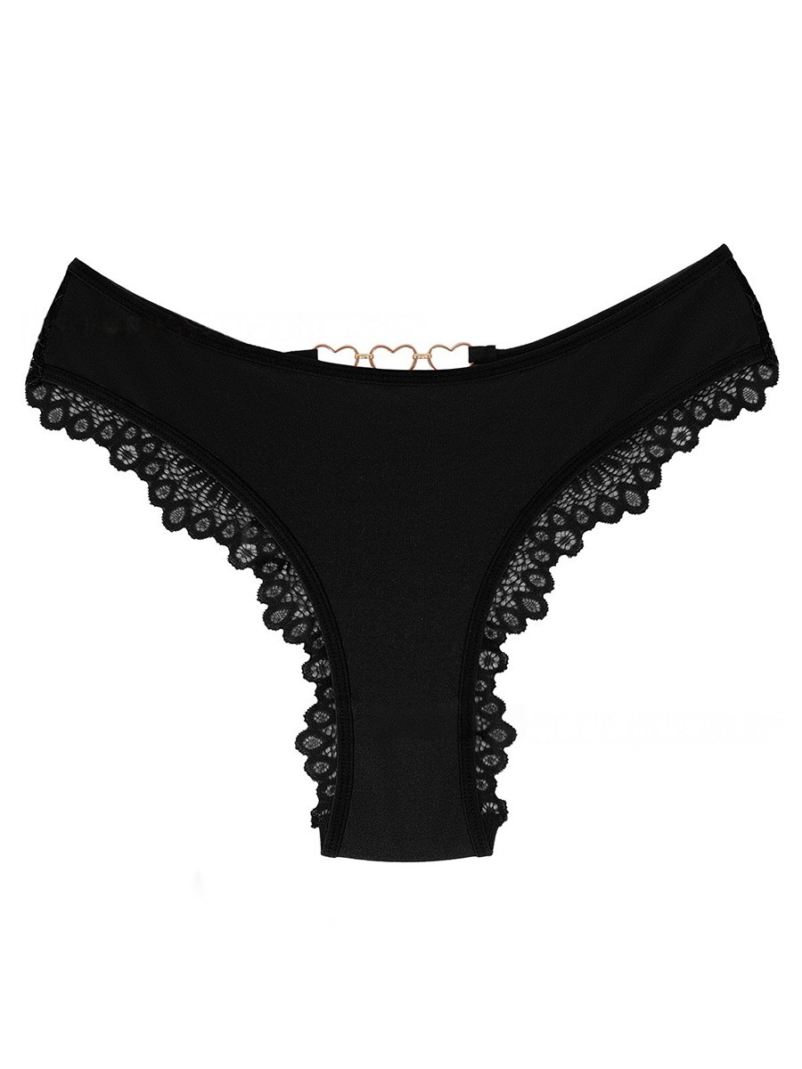 Women’s Hollow Lace Mesh Triangle Underwear Regular Length for Vacation Use