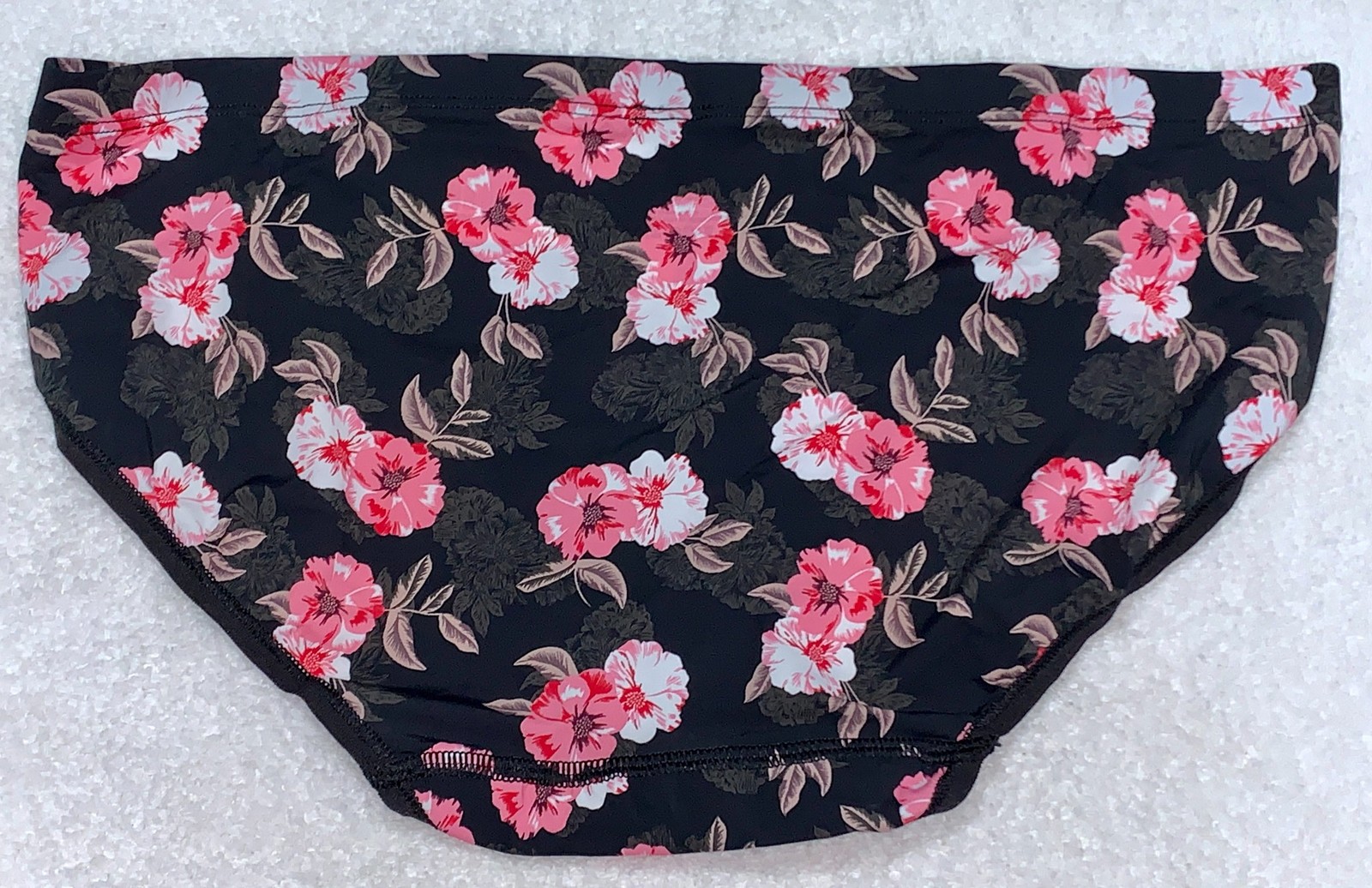 MAIDENFORM Barely There Black Floral Invisible Bikini Panty Womens M XL 8 2XL 9