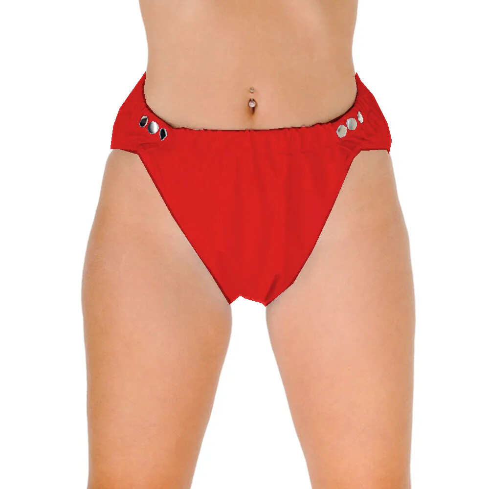 Sexy Lingerie Adult Diaper Pants Glossy PVC Side Buttons Elastic Waist Briefs