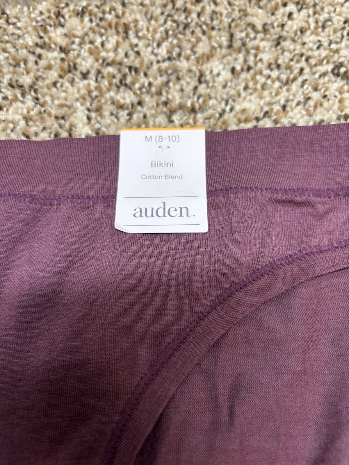 Auden “Burgundy Mist” Cotton Blend Bikini Panty. Size: M (8-10). NEW!