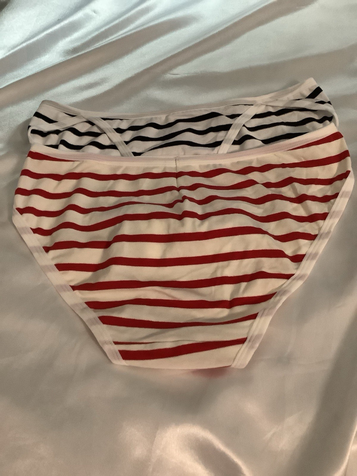 Women’s Teens Striped Bikini Panties Blue Red Pink Beach/Summer 3pk X-LARGE XL