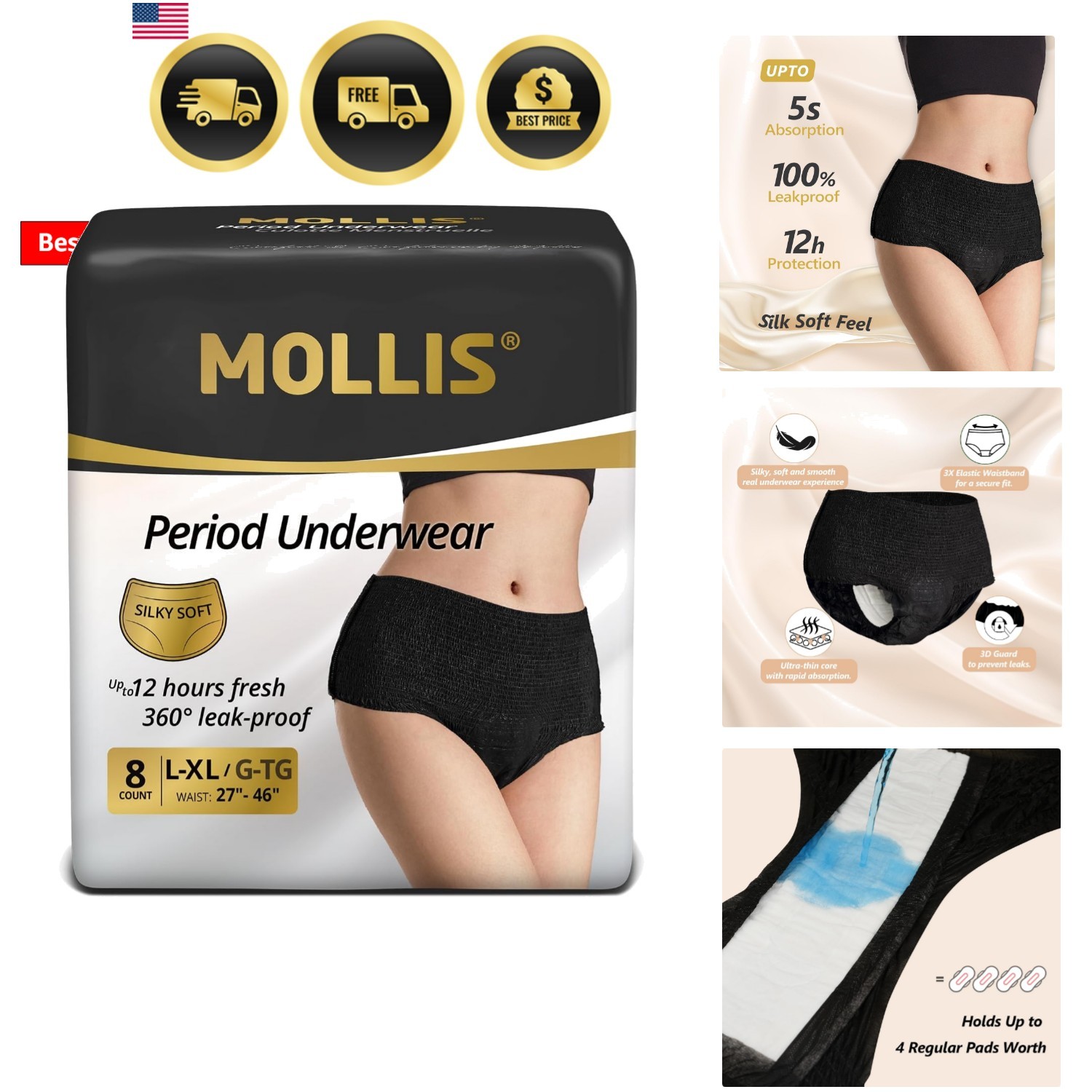 Disposable Period Underwear for Women, Postpartum Panties, Maternity Knickers…