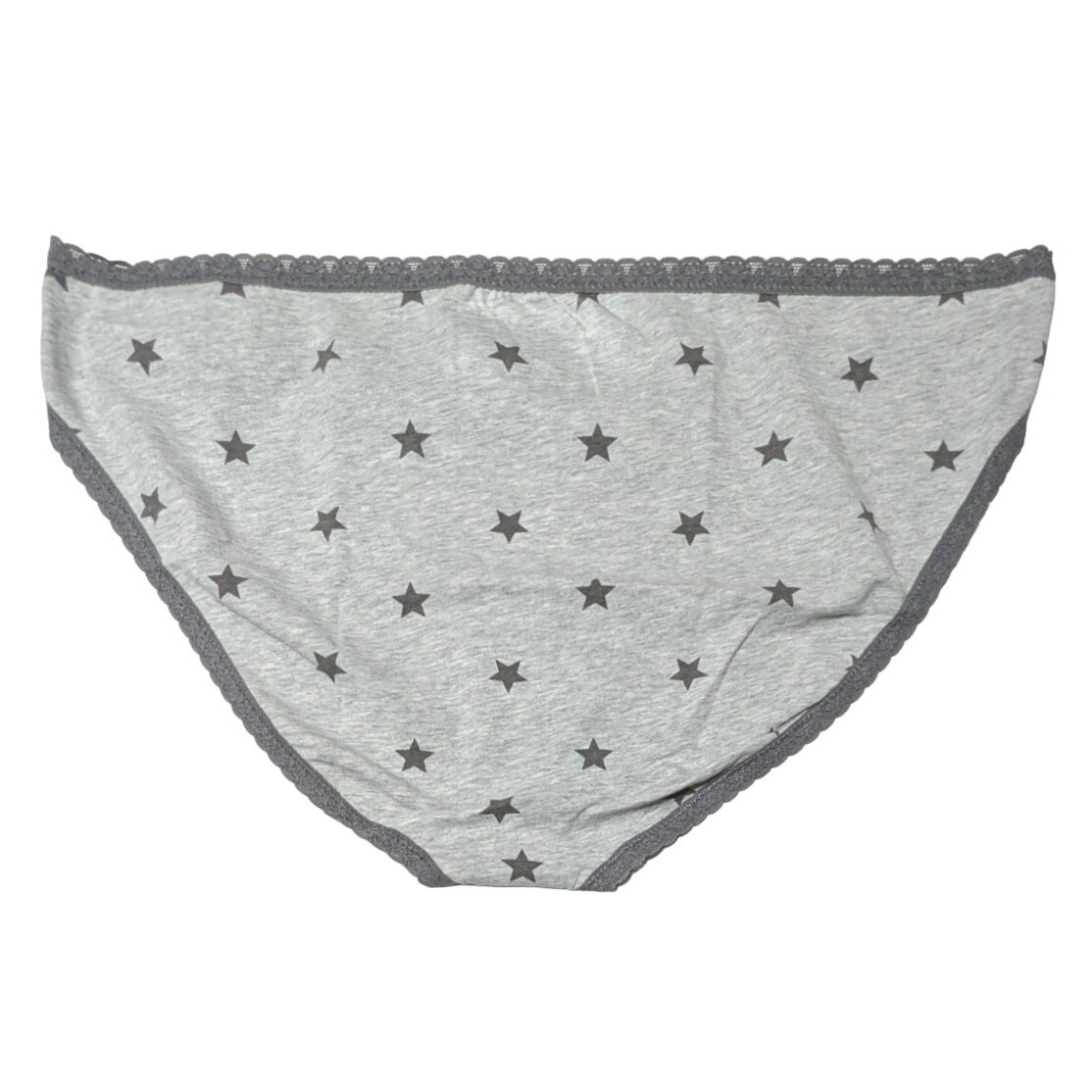 Jenni Intimates Grey Star Lace Trim Bikini Panty Cotton Underwear Plus Size XXXL