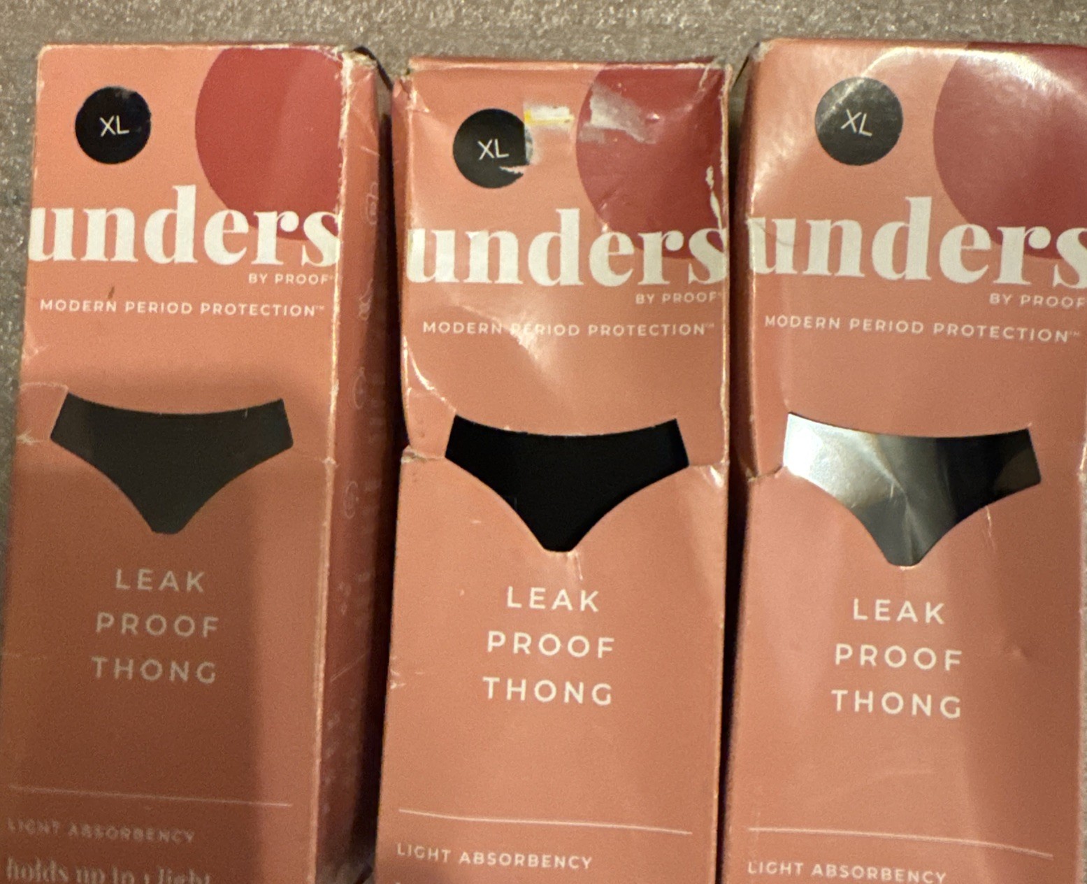 UNDERS XL PROOF Period Underwear Leak Proof Thong Light Absorb