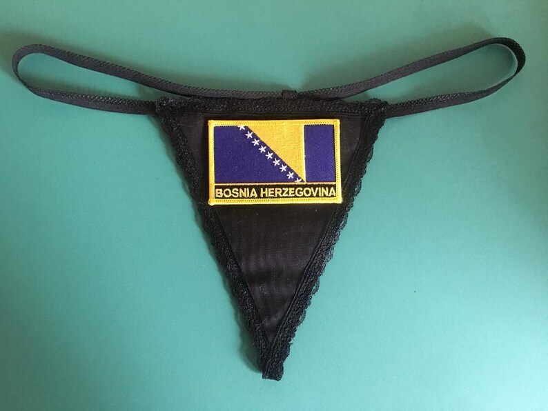 New Womens BOSNIA HERZEGOVINA Country Flag String Thong Panty Bosnian Underwear